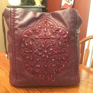 Brighton “Anju”, Hand Beaded Handbag in Sangria